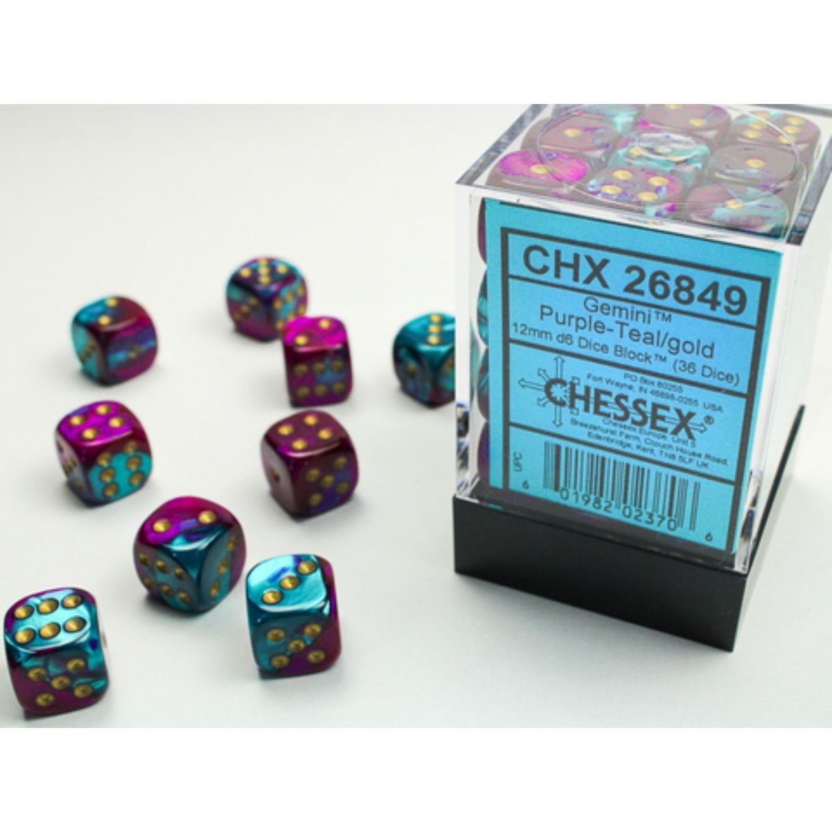 Chessex Gemini W6x36 Purple-Teal/Gold