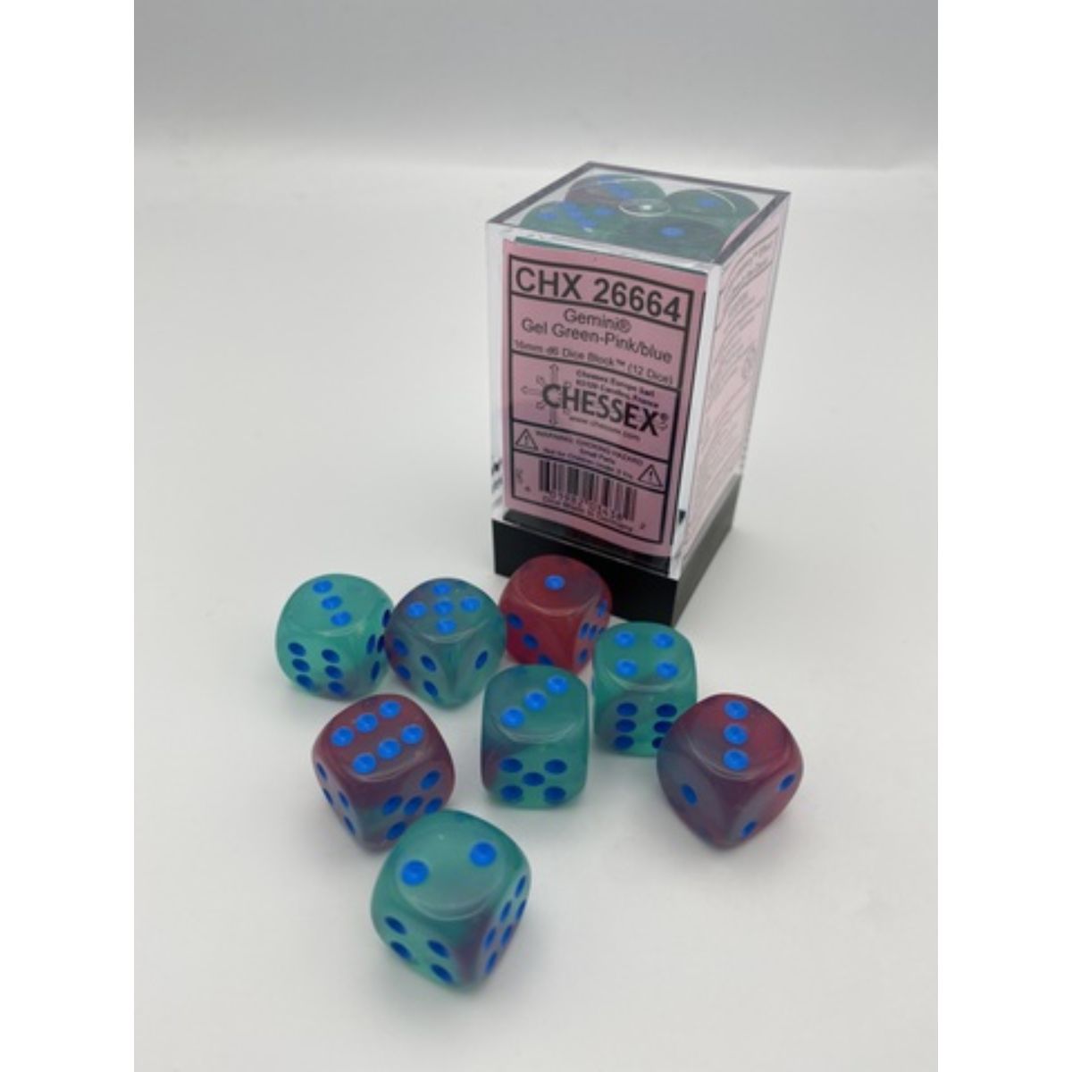 Chessex Gemini W6x12 Gel Green-Pink/Blue Luminary