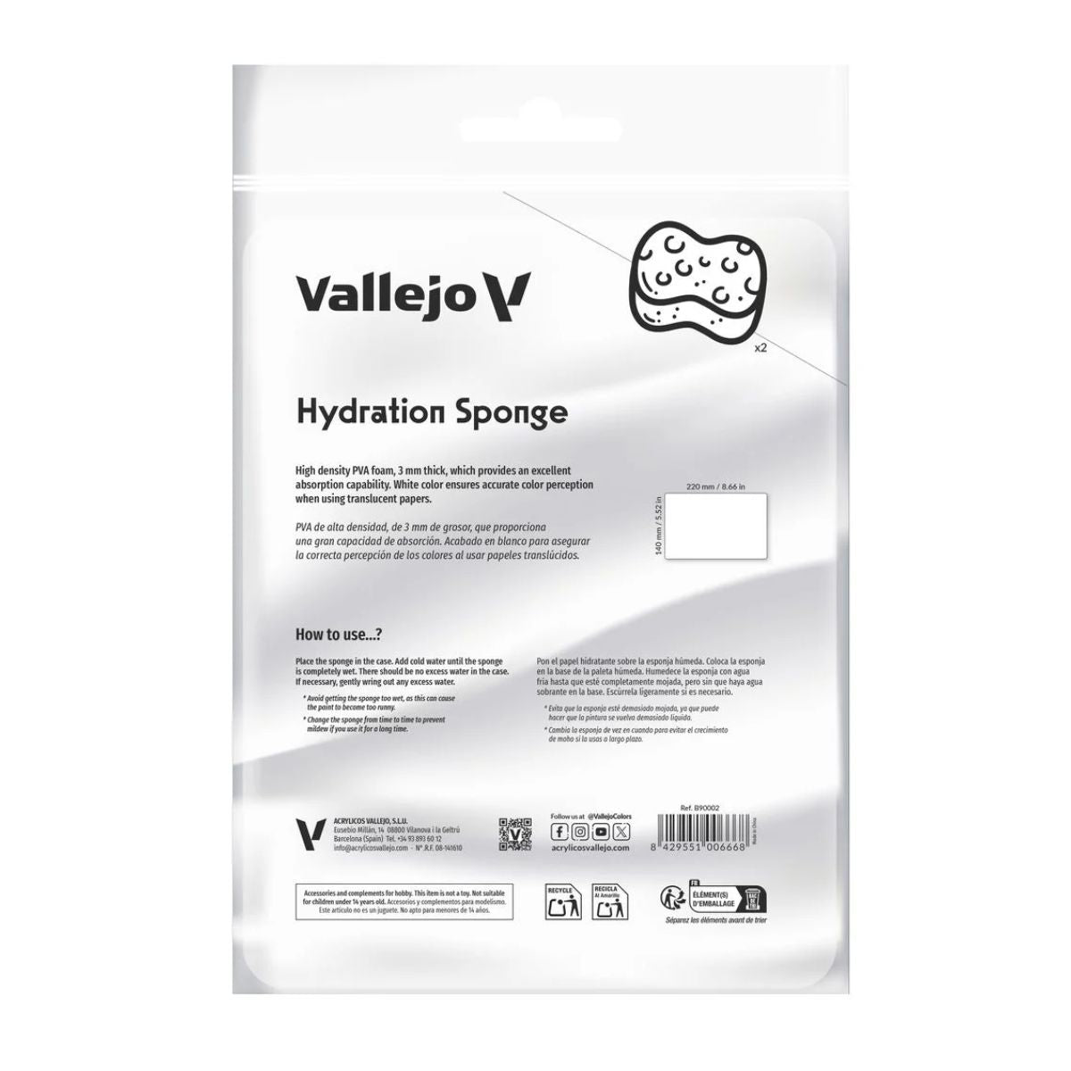Vallejo Hydration Sponge wiederverwendbar