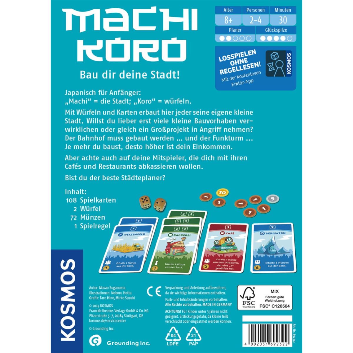 Machi Koro Bau dir deine Stadt! *Nominiert Spiel des Jahres 2015*
