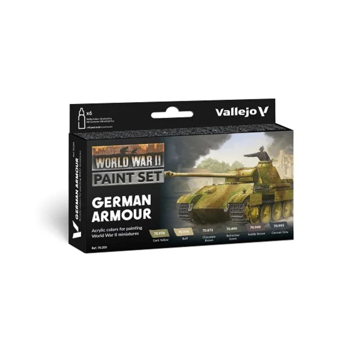 Vallejo Model Color WWII Paint Set German Armour (6 Farben)