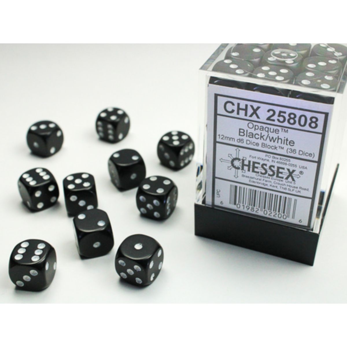 Chessex Opaque W6x36 Black/White