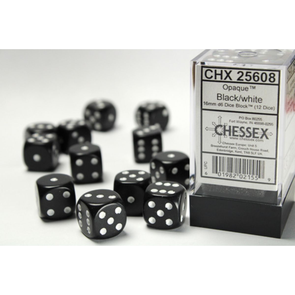 Chessex Opaque W6x12 Black/White