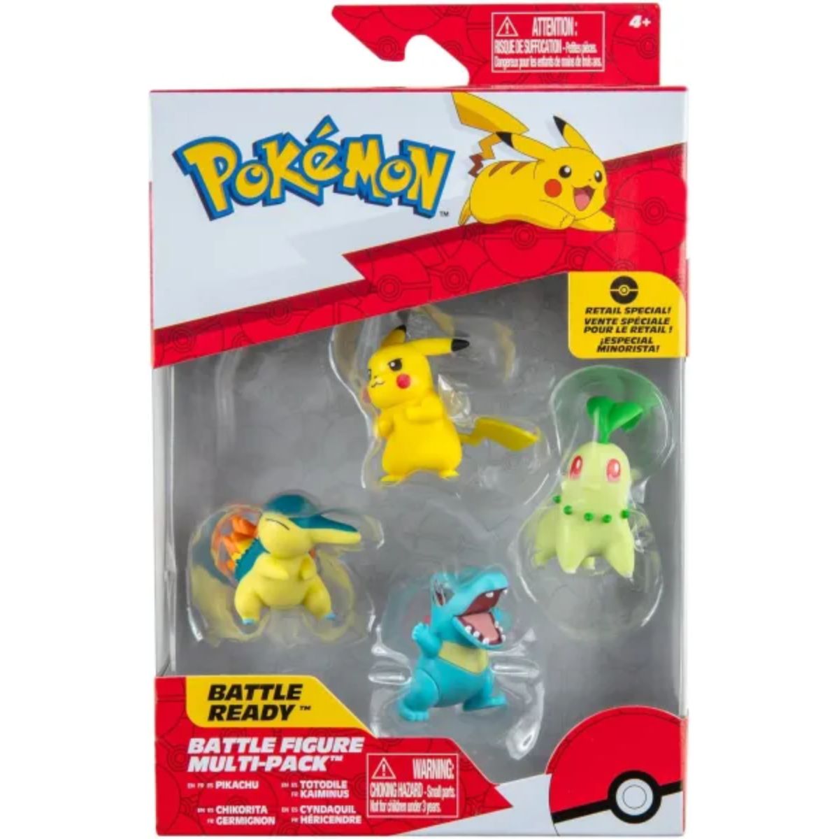 Pokémon Battle Figure Multipack Pikachu Chikorita Totodile Cyndaquil
