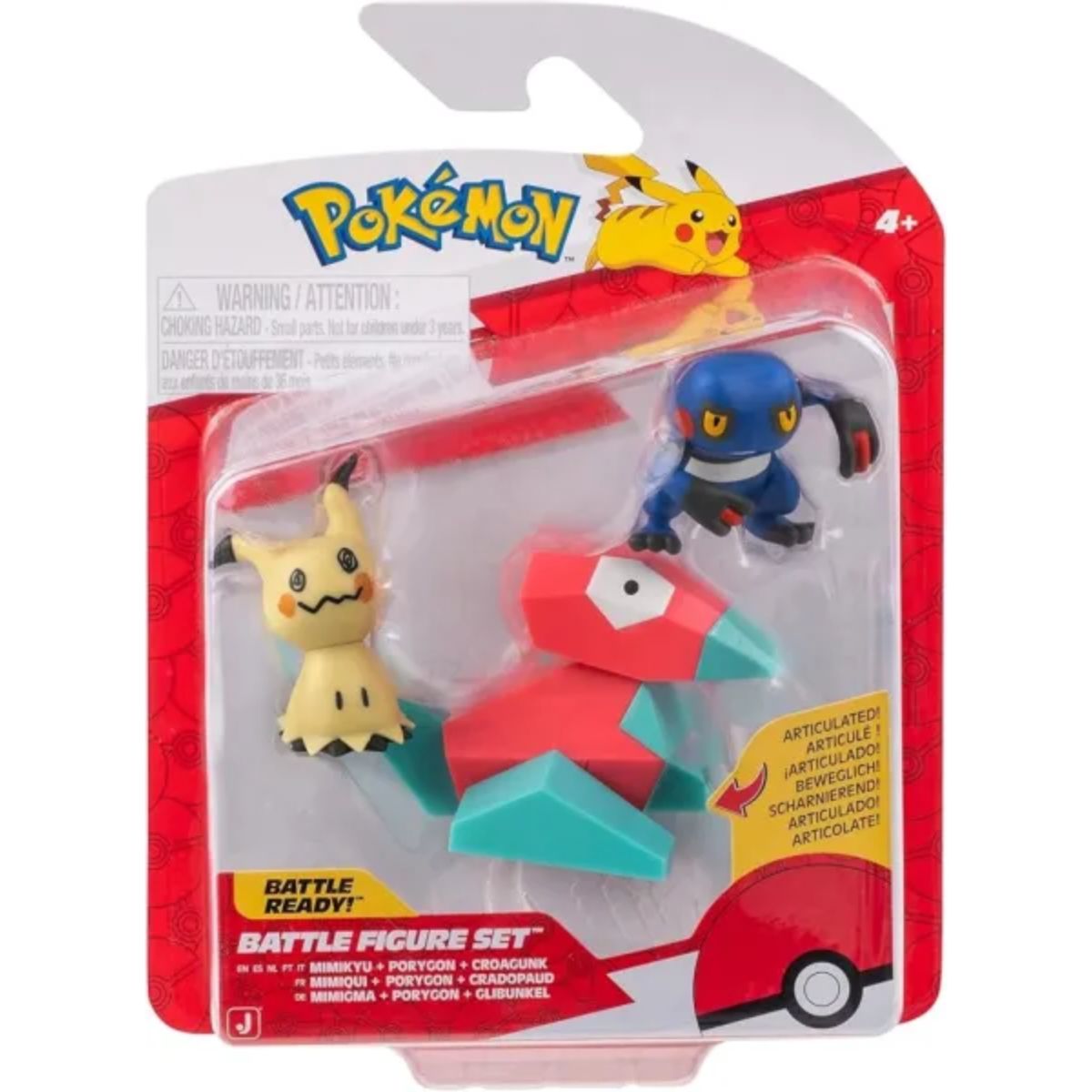 Pokémon Battle Figure Set Croagunk Mimikyu & Porygon