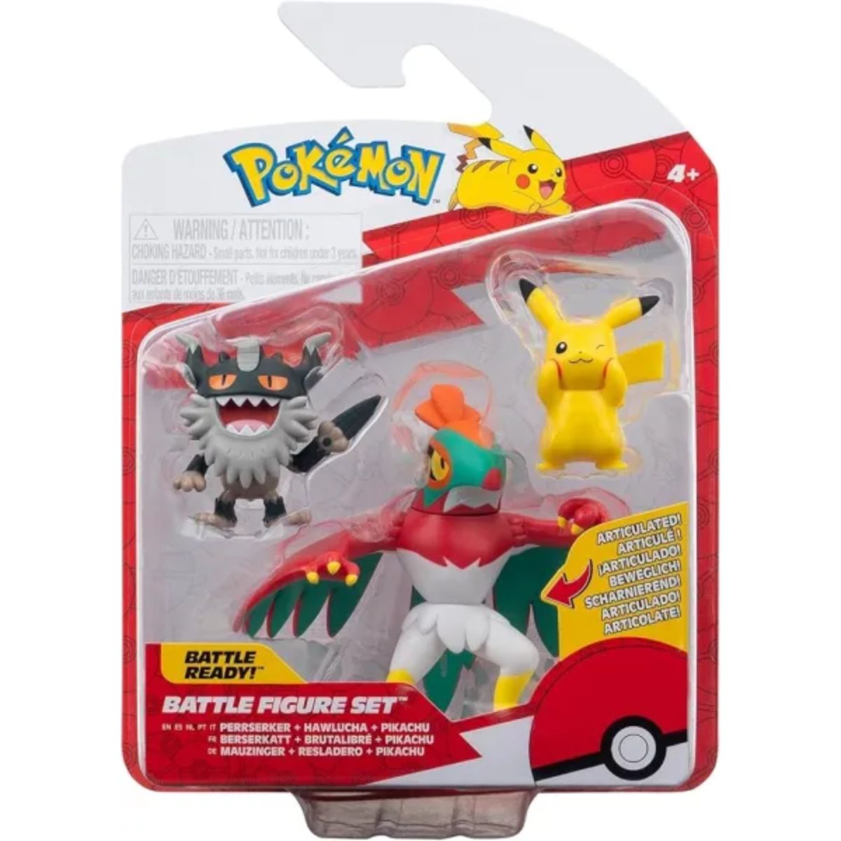 Pokémon Battle Figure Set  Pikachu, Perrserker & Hawlucha