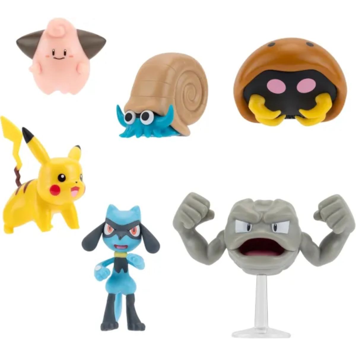 Pokémon Pikachu Pii Riolu Kleinstein Amonitas & Kabuto Battle Figure Multipack 6 Pack