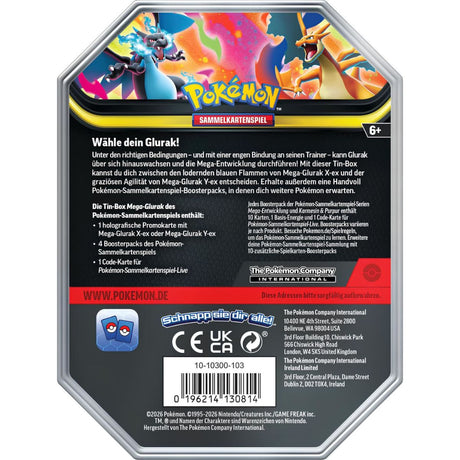 Pokémon Mega-Glurak X Tin 126 Deutsch