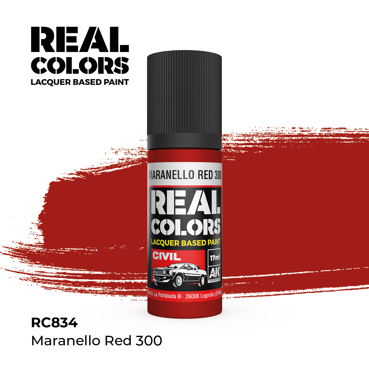 AK Interactive REAL COLORS Maranello Red 300 17 ml.