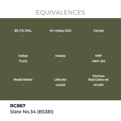 AK Interactive REAL COLORS Slate No.34 (Bs381) 17 ml.
