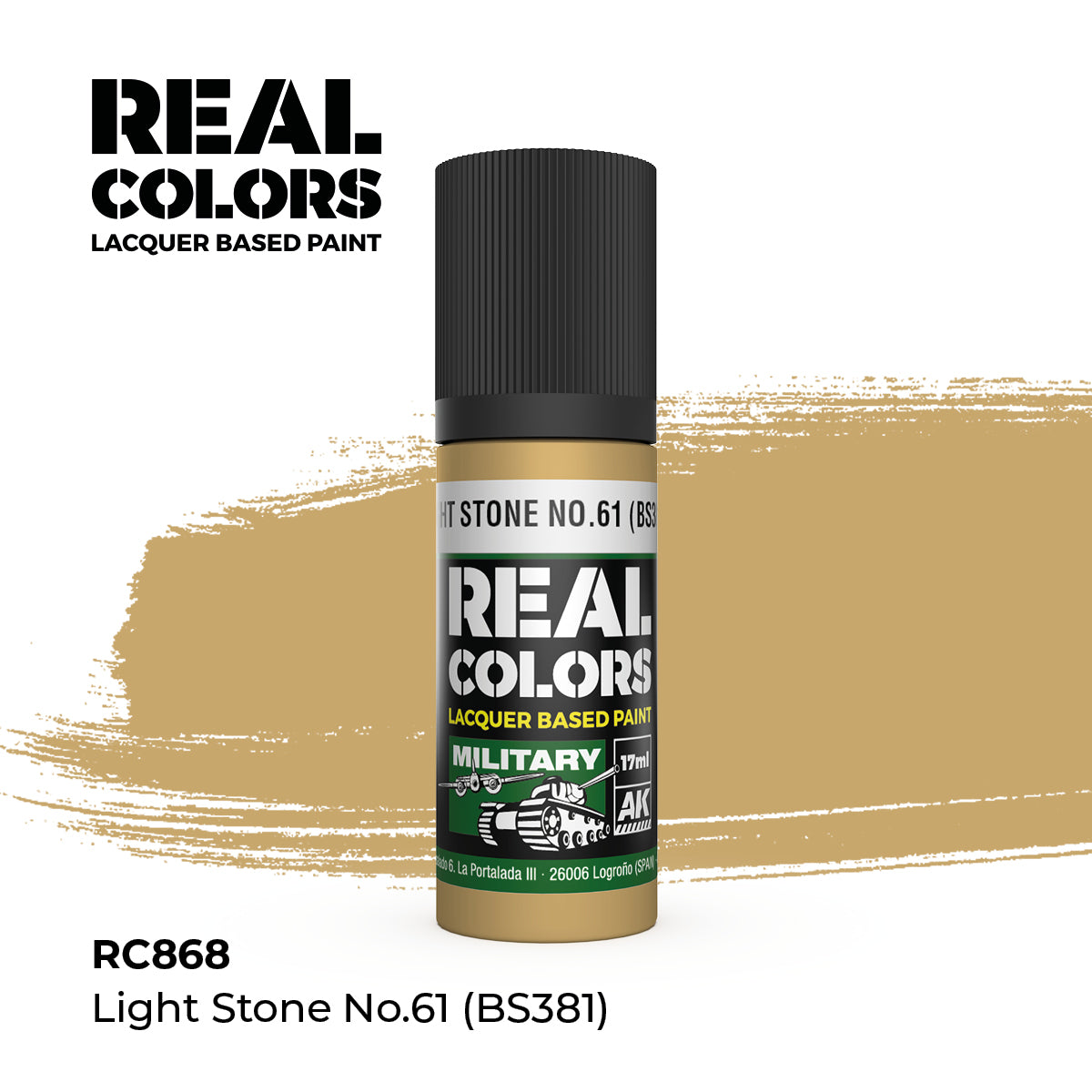 AK Interactive REAL COLORS Light Stone No.61 (Bs381) 17 ml.
