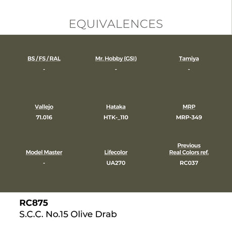 AK Interactive REAL COLORS S.C.C. No.15 Olive Drab 17 ml.