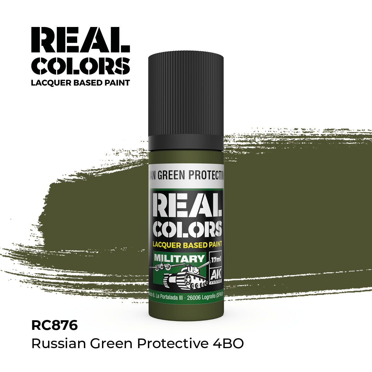 AK Interactive REAL COLORS Russian Green Protective 4Bo 17 ml.