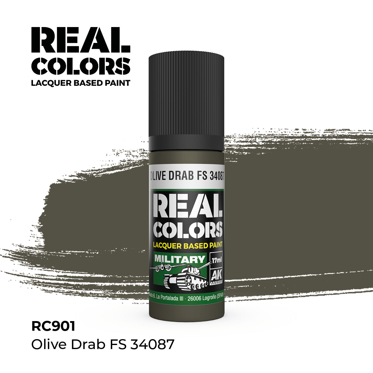 AK Interactive REAL COLORS Olive Drab Fs 34087 17 ml.