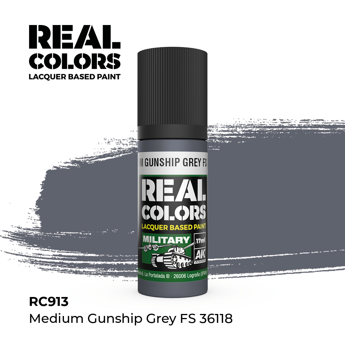 AK Interactive REAL COLORS Medium Gunship Grey Fs 36118 17 ml.