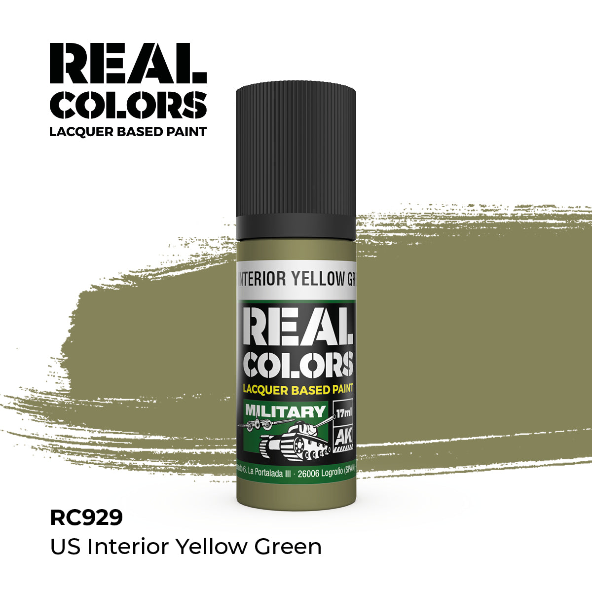 AK Interactive REAL COLORS Us Interior Yellow Green 17 ml.