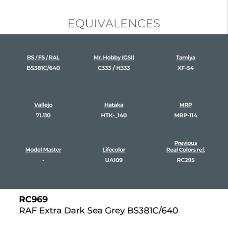 AK Interactive REAL COLORS Raf Extra Dark Sea Grey Bs381C/640 17 ml.