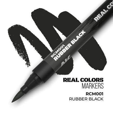 AK Interactive REAL COLORS MARKERS Rubber Black