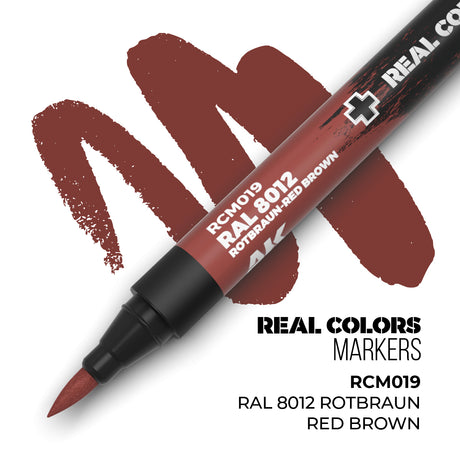 AK Interactive REAL COLORS MARKERS Ral 8012 Rotbraun-Red Brown