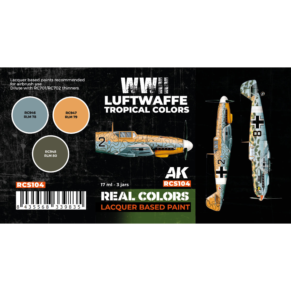 AK Interactive REAL COLORS SETS Wwii Luftwaffe Tropical Colors Set