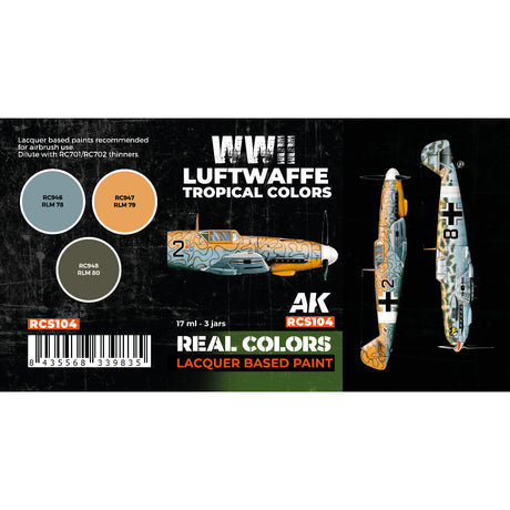 AK Interactive REAL COLORS SETS Wwii Luftwaffe Tropical Colors Set