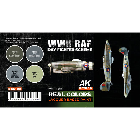 AK Interactive REAL COLORS SETS Wwii Raf Day Fighter Scheme Set