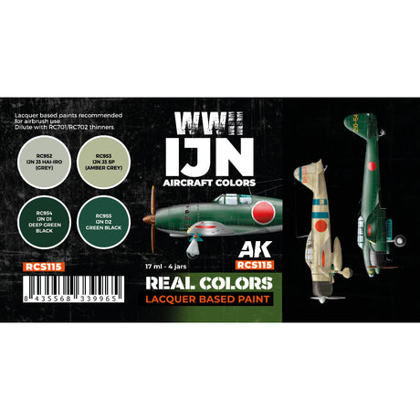 AK Interactive REAL COLORS SETS Wwii Ijn Aircraft Colors Set