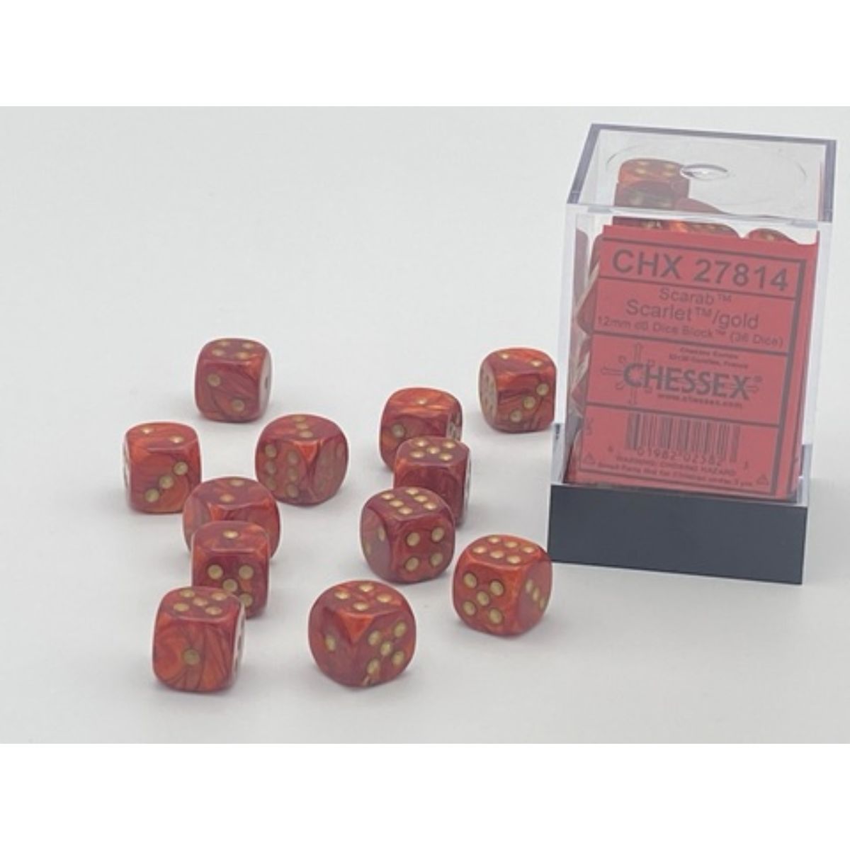 Chessex Scarab W6x36 Scarlet/Gold