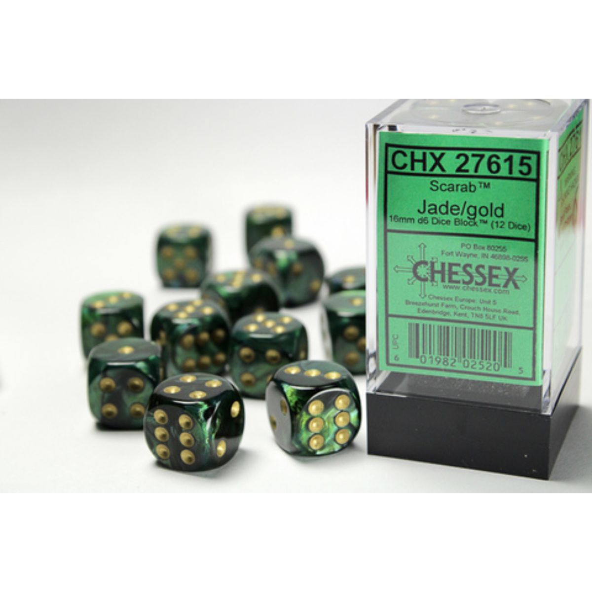 Chessex Scarab W6x12 Jade/Gold