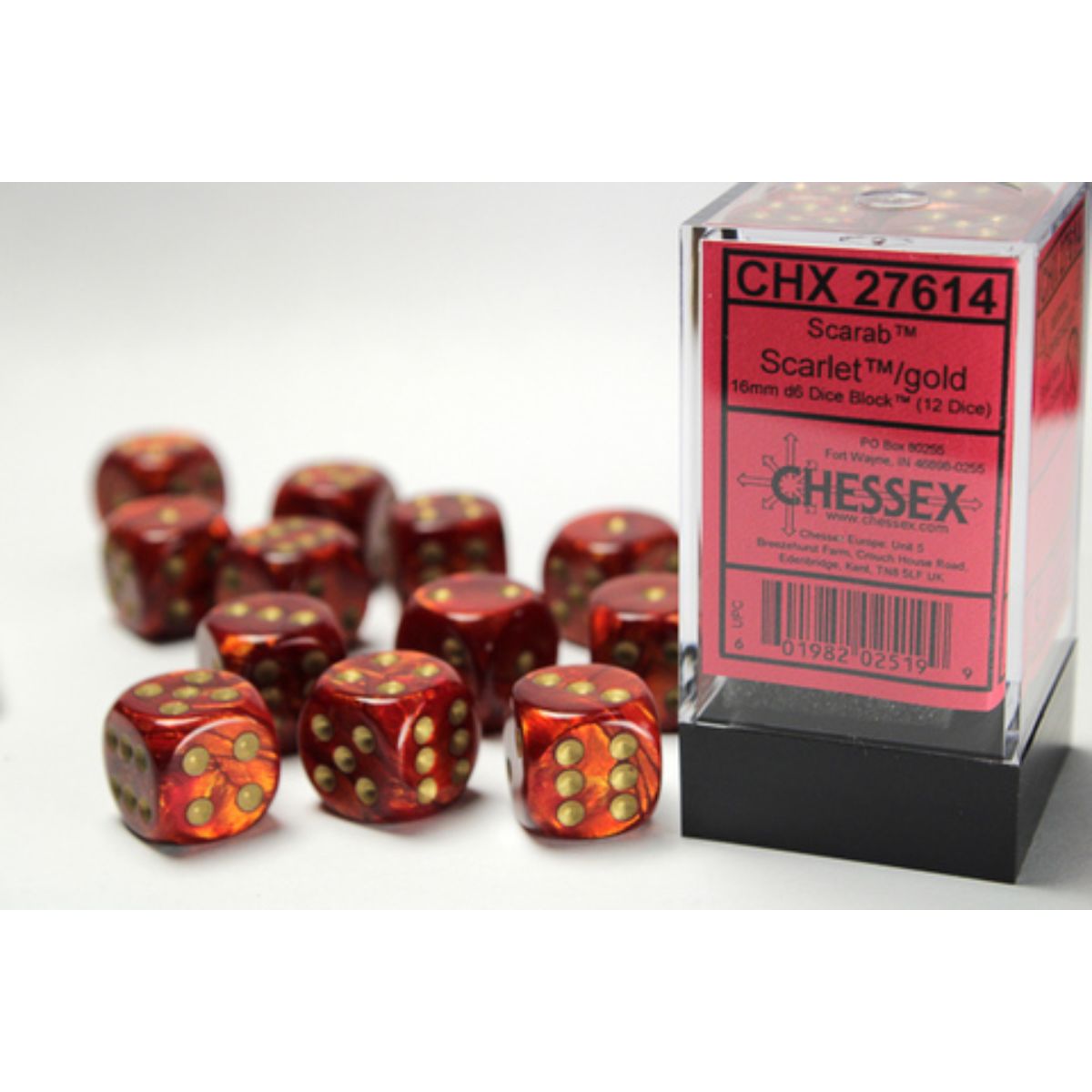 Chessex Scarab W6x12 Scarlet/Gold