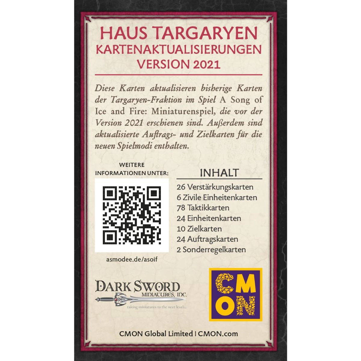 Song of Ice & Fire Haus Targaryen Kartenaktualisierungen