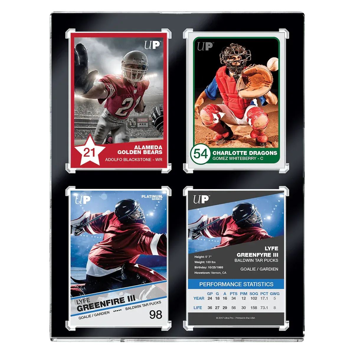 Ultra Pro One-Touch Magnetic 4-Card Holder Black Border UV 35pt