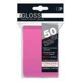 Ultra Pro: PRO-Gloss 50ct Standard Deck Protector® Sleeves Bright Pink