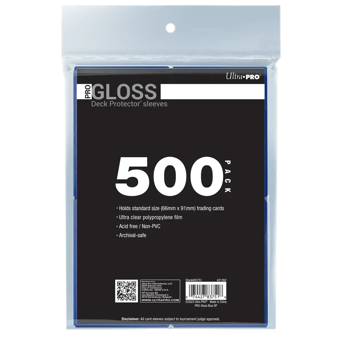 Ultra Pro PRO-Gloss Standard Deck Protector Sleeves Bundle 500ct Blue
