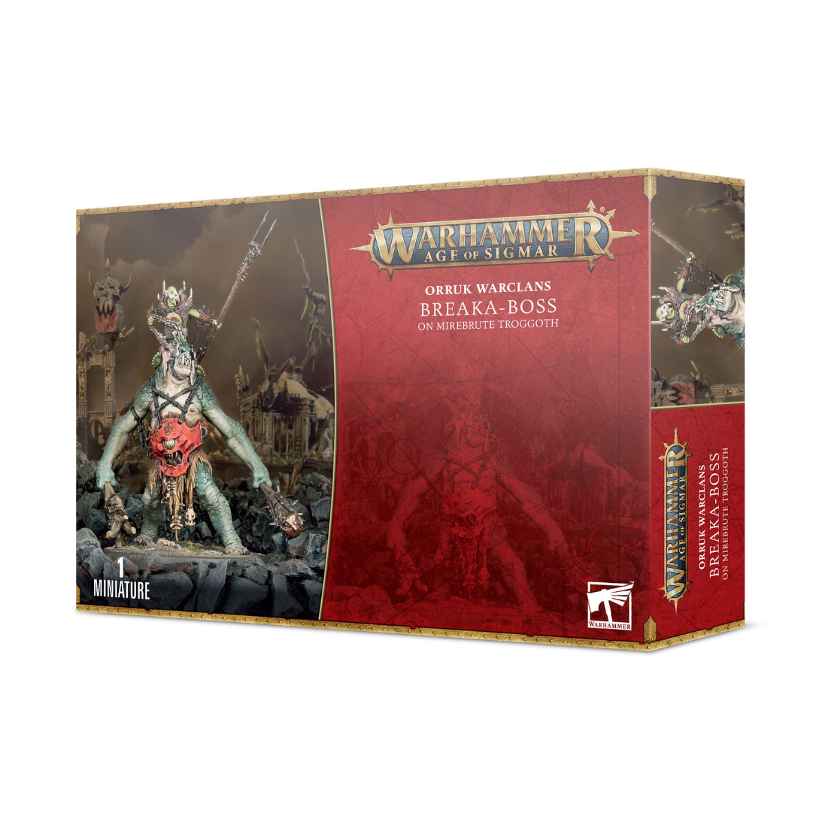 Warhammer Age of Sigmar Orruk Warclans Breaka-Boss on Mirebrute Troggoth