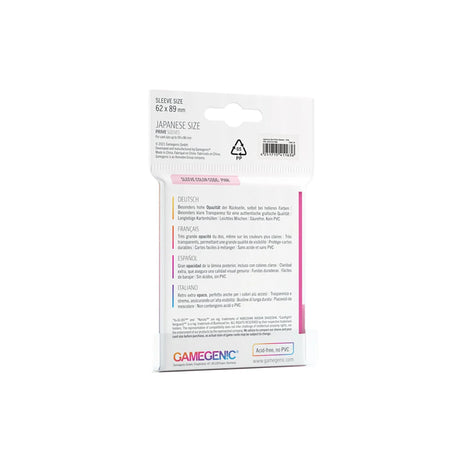 Gamegenic PRIME Japanese Sized Sleeves Pink